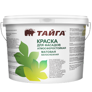 картинка Краска для фасадов белая "Тайга ВД-АК-1001" от магазина Тендент
