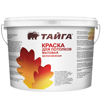 картинка Краска для потолков белая матовая "Тайга ЖС-2040" от магазина Тендент