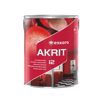 картинка Износостойкая моющаяся полуматовая краска для стен "Eskaro Akrit-12" от магазина Тендент