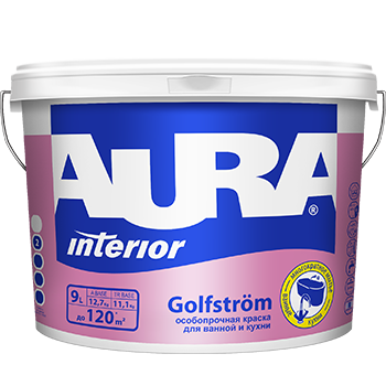 картинка Особопрочная краска для ванной и кухни "AURA GOLFSTROM" от магазина Тендент